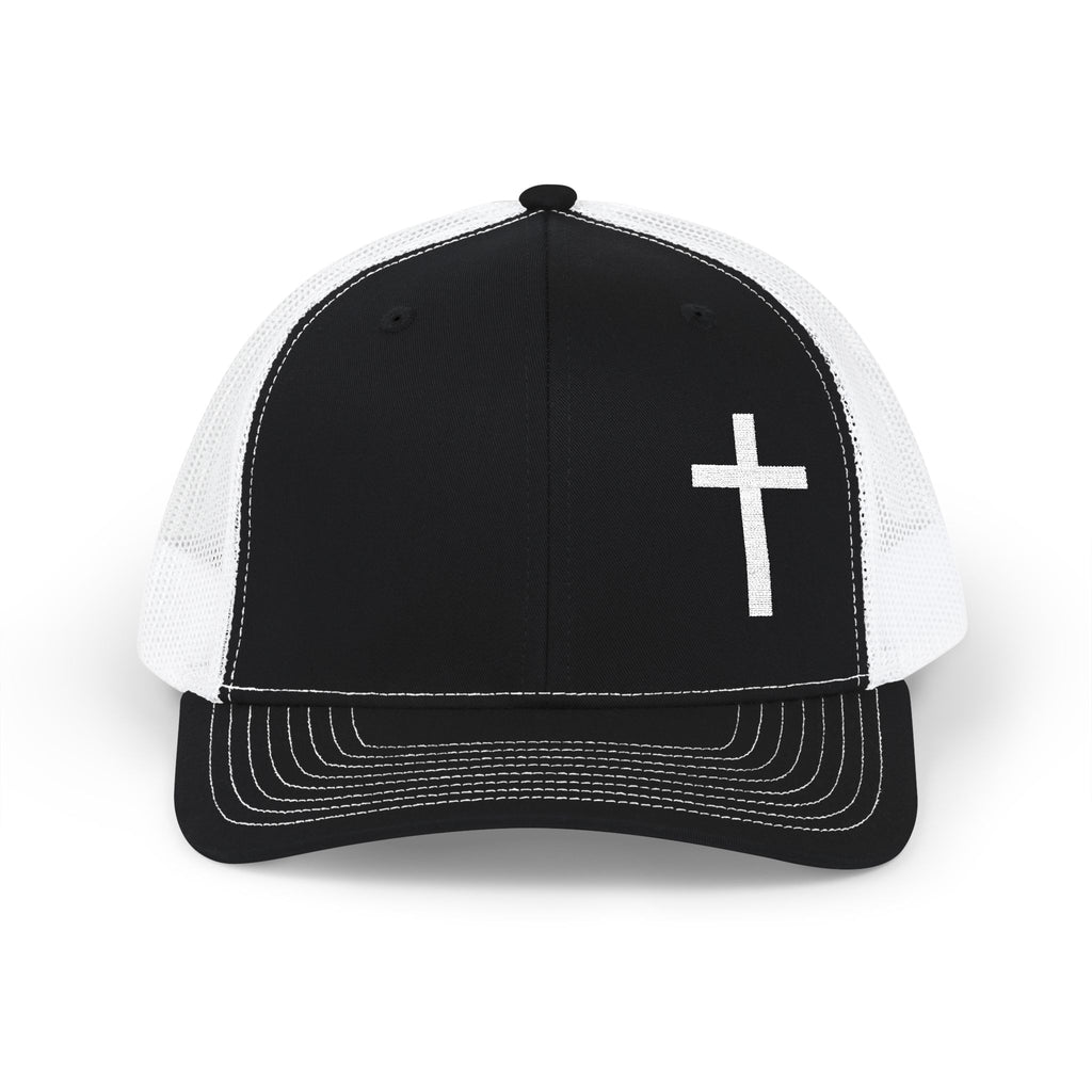White Cross Embroidered Richardson 112 Snapback Hat