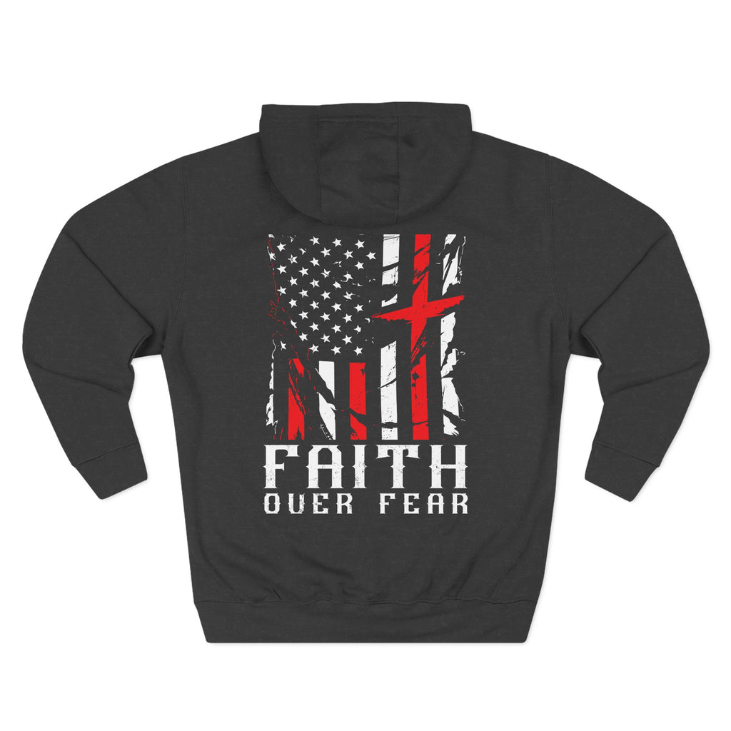 Faith Over Fear Distressed Flag Full Color Hoodie