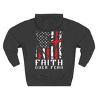 Faith Over Fear Distressed Flag Full Color Hoodie