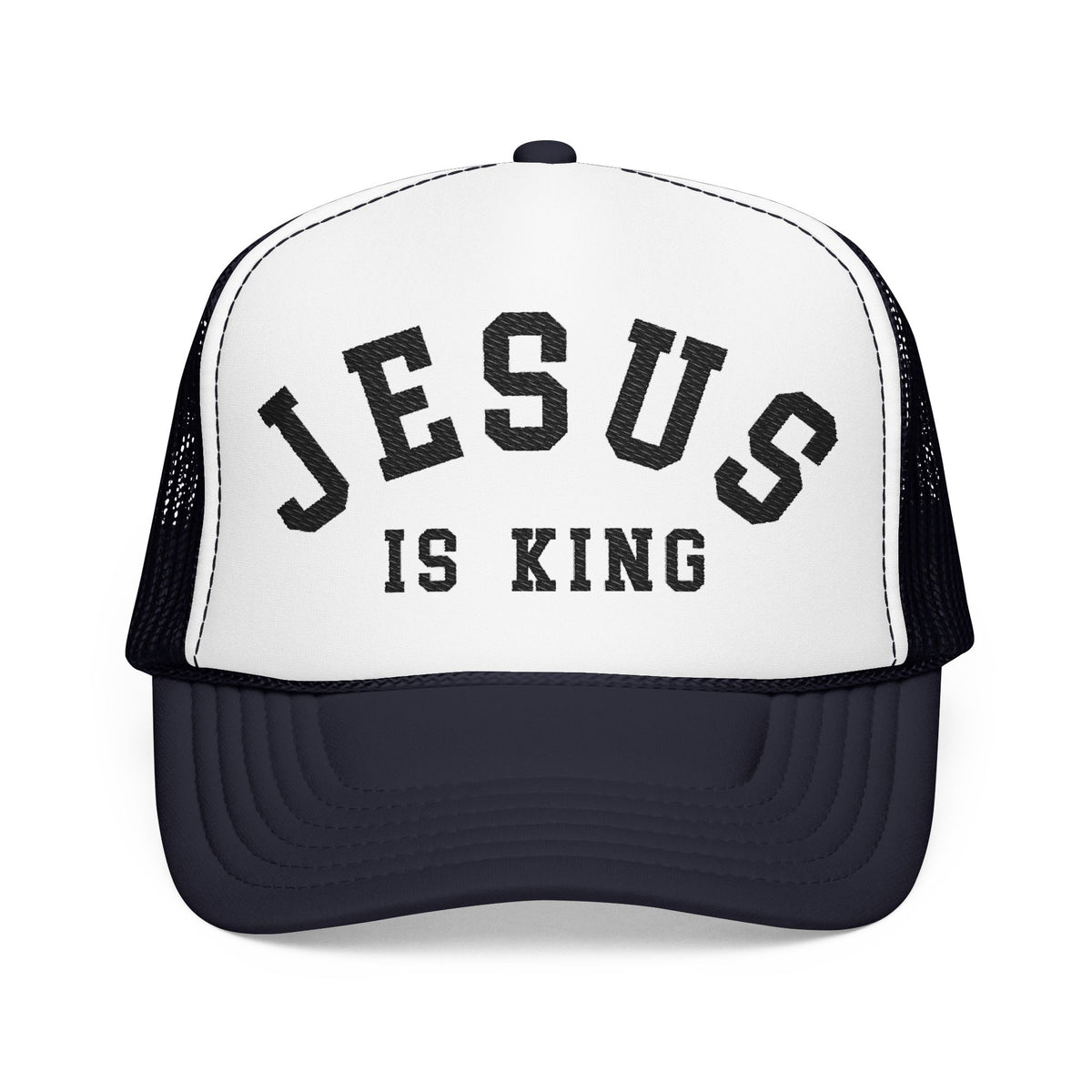 JESUS IS KING Embroidered Foam Rope Hat