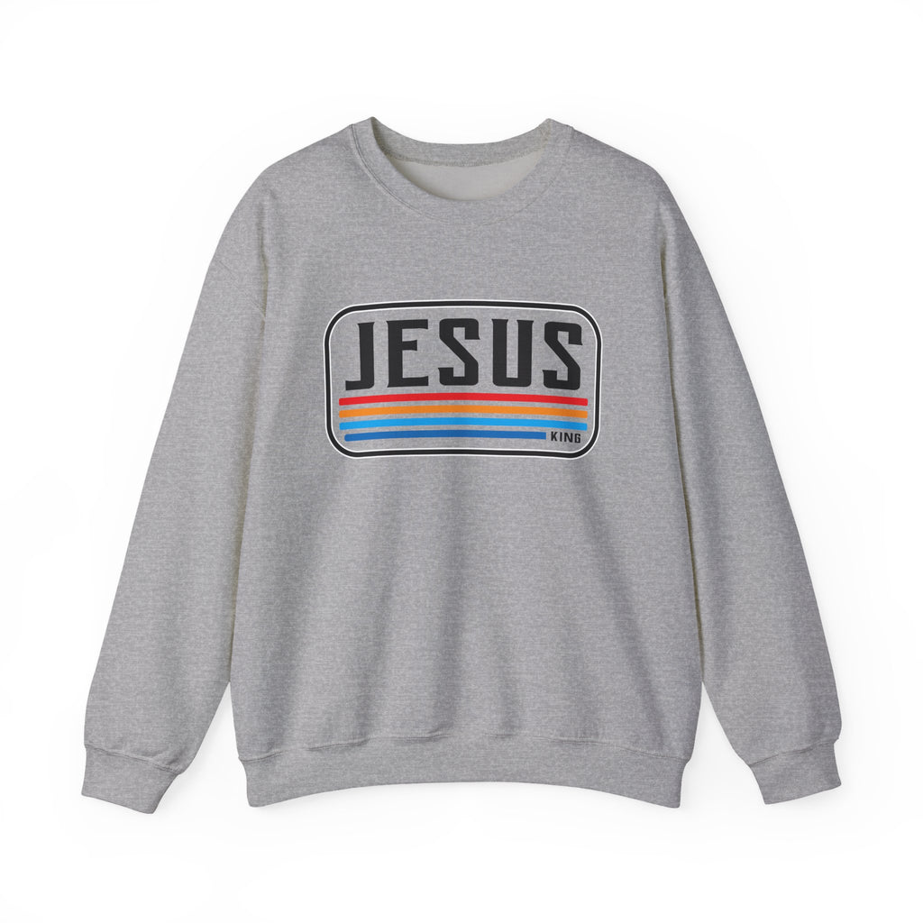Jesus King Retro Stripe Premium Sweatshirt