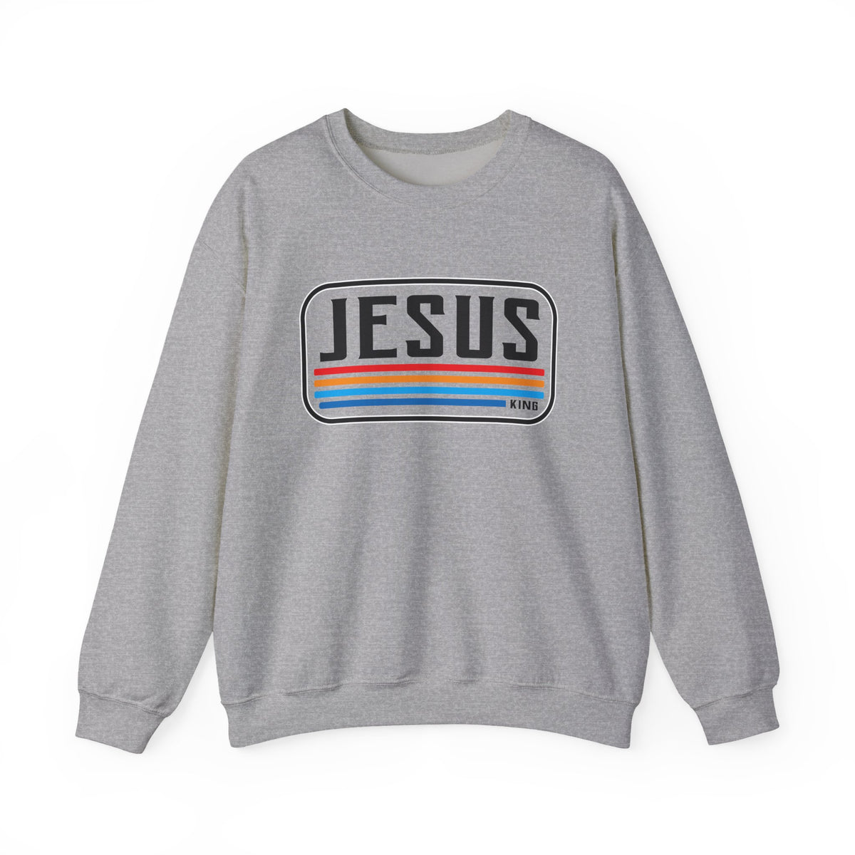 Jesus King Retro Stripe Premium Sweatshirt