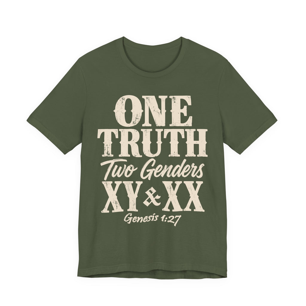 One Truth, Two Genders T-Shirt — Genesis 1:27