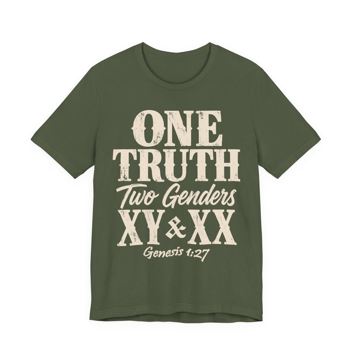 One Truth, Two Genders T-Shirt — Genesis 1:27
