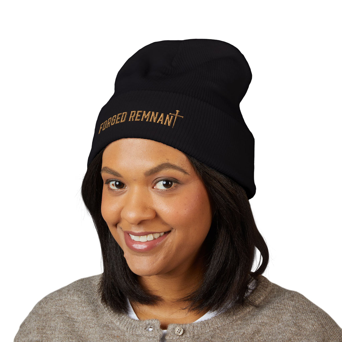 Forged Remnant Beanie — Classic Black Knit Hat