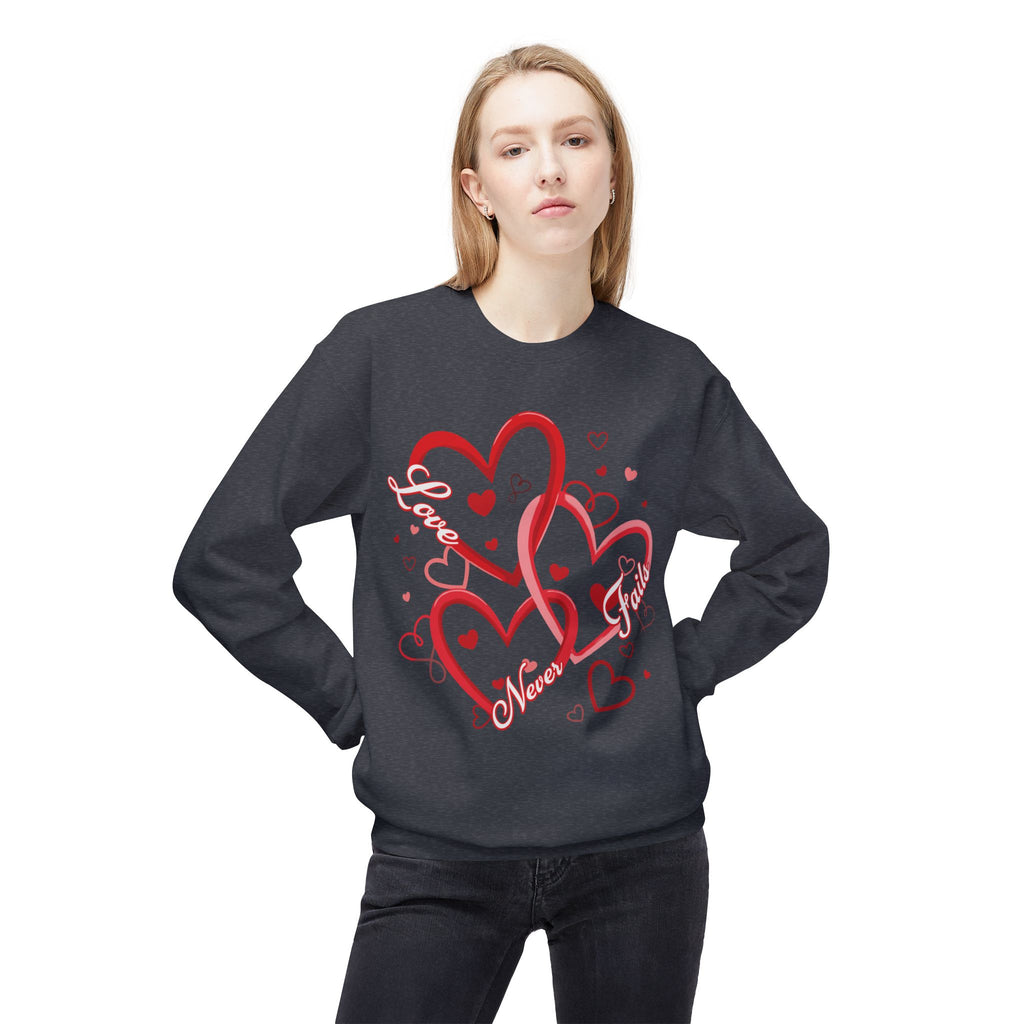 Love Never Fails Valentine's Day Sweatshirt