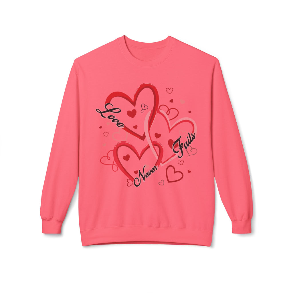 Love Never Fails Valentine's Day Sweatshirt