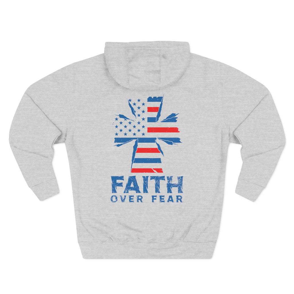 Faith Over Fear Full Color Patriotic Hoodie