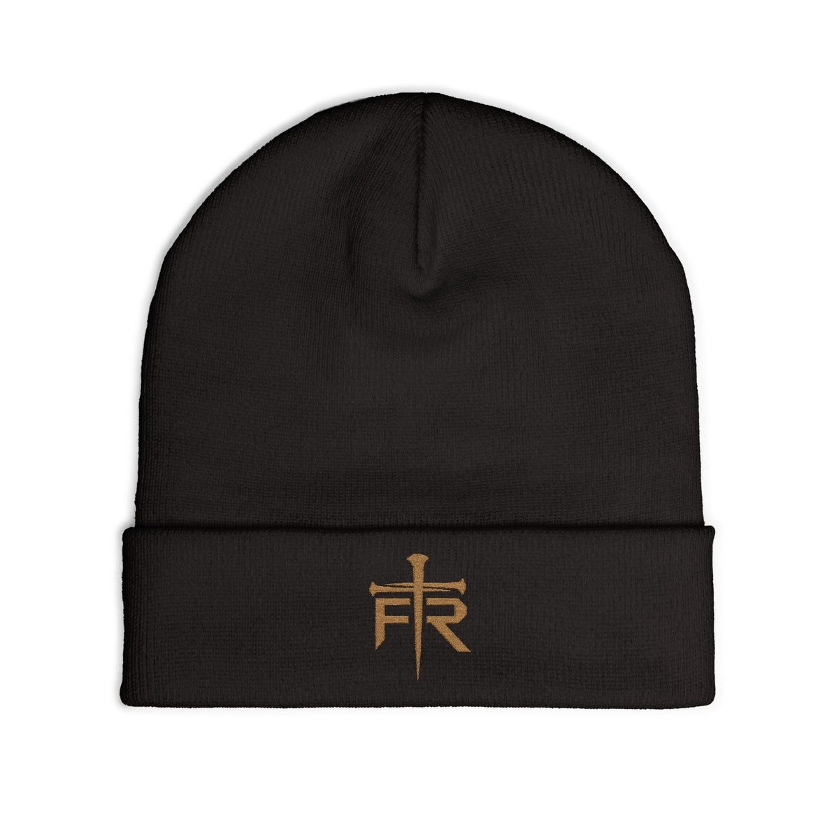 Forged Remnant Nail Cross Monogram Embroidered Beanie