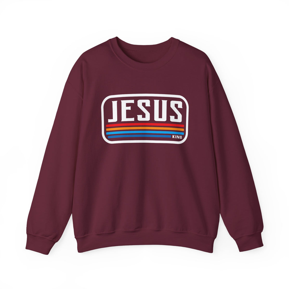 Jesus King Retro Stripe Premium Sweatshirt