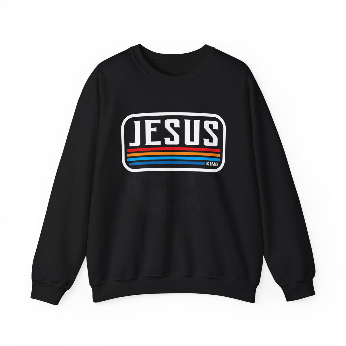 Jesus King Retro Stripe Premium Sweatshirt