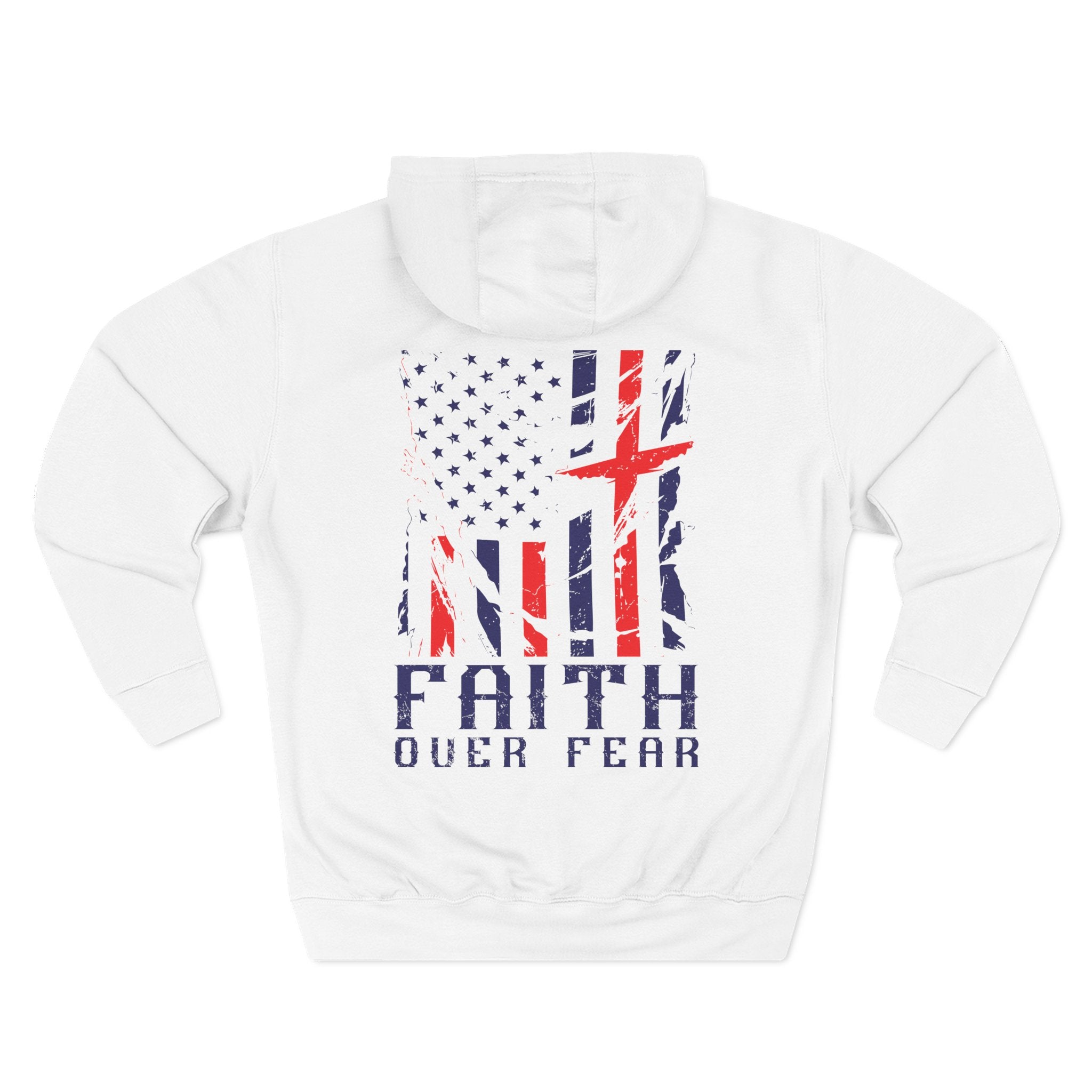 Faith Over Fear Distressed Flag Full Color Hoodie
