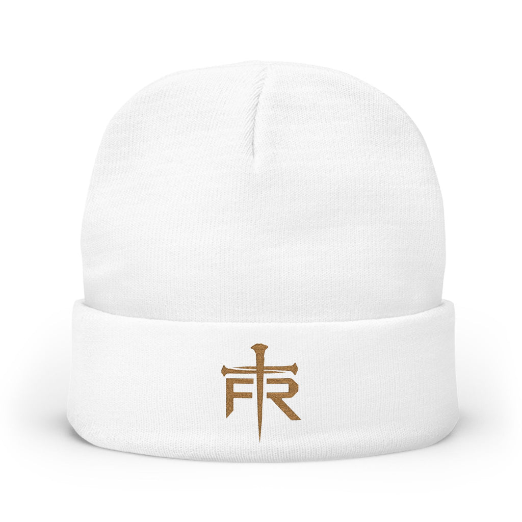 Forged Remnant Nail Cross Monogram Embroidered Beanie