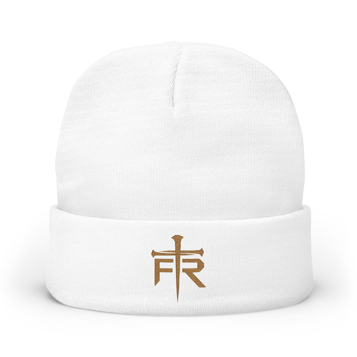 Forged Remnant Nail Cross Monogram Embroidered Beanie