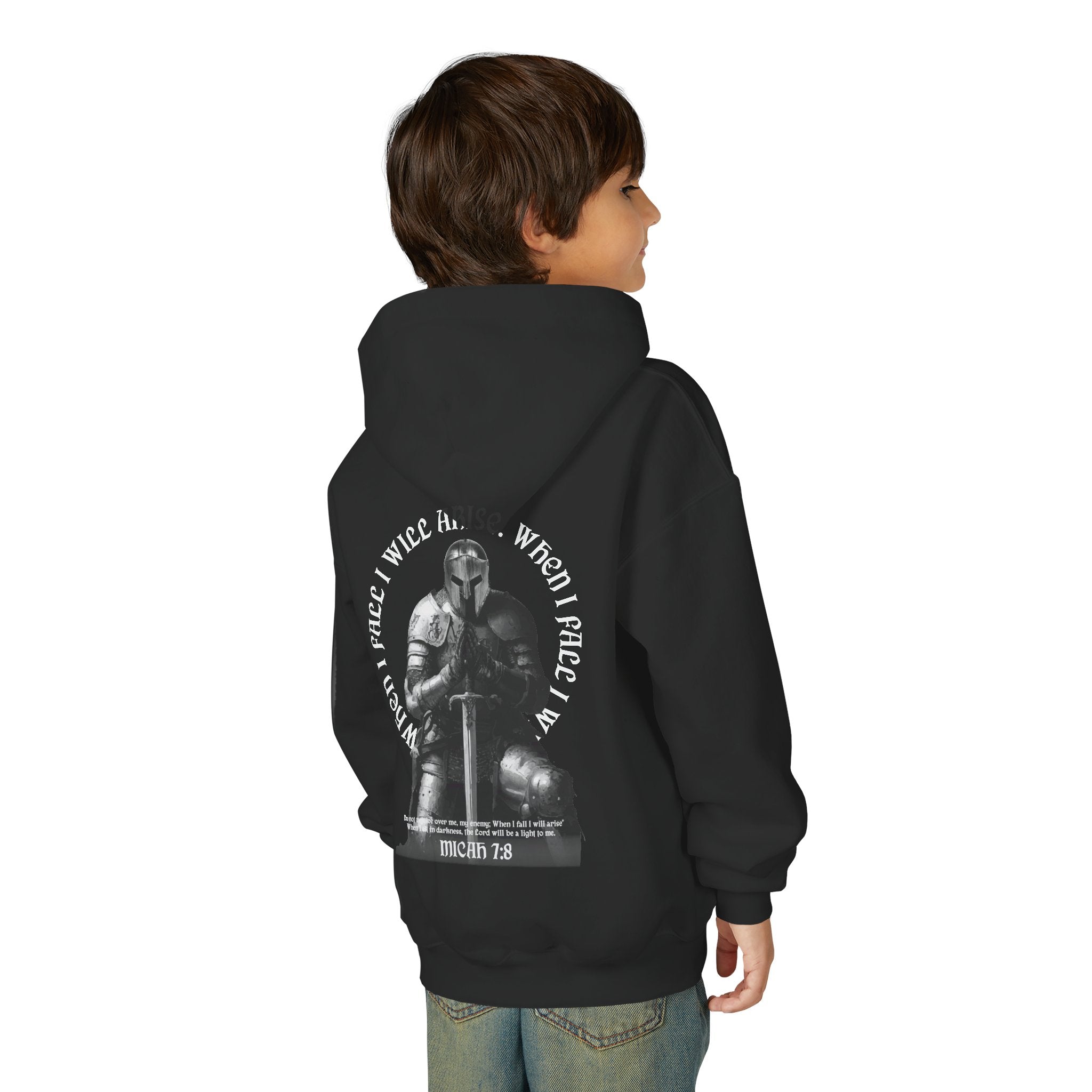 Micah 7:8 Armor of War Youth Hoodie
