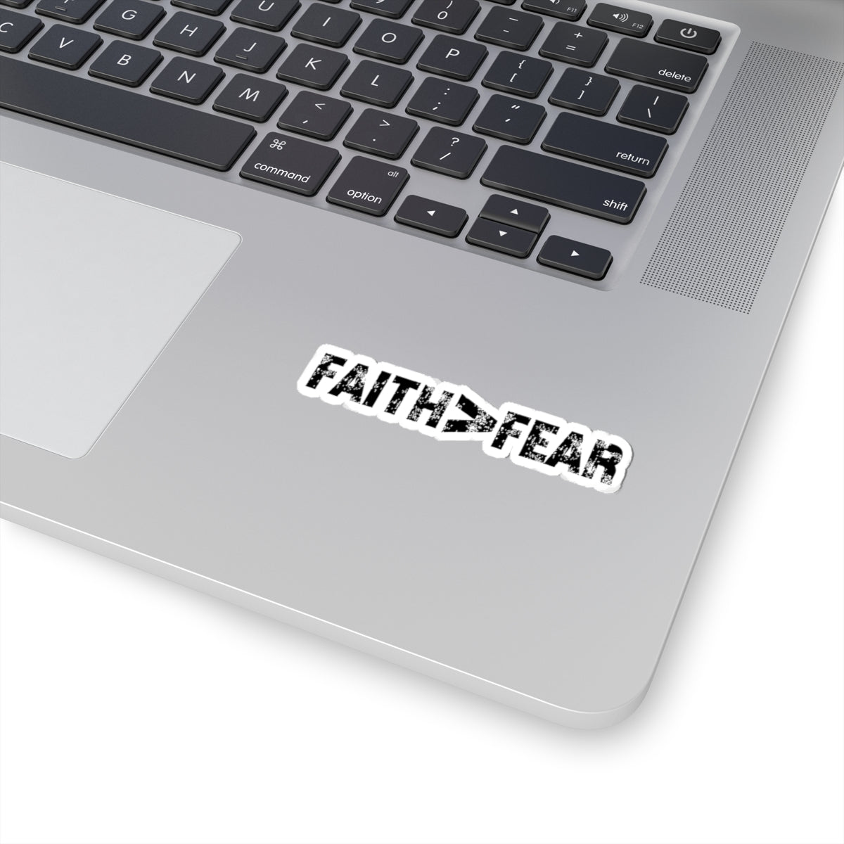 Faith > Fear Kiss-Cut Sticker — Inspirational Faith Vinyl Decal