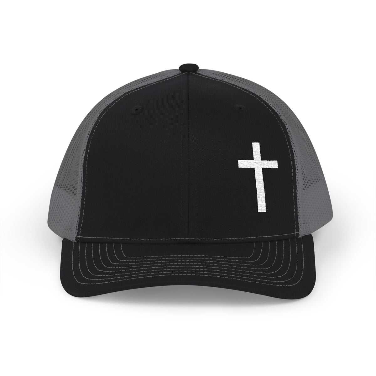 White Cross Embroidered Richardson 112 Snapback Hat