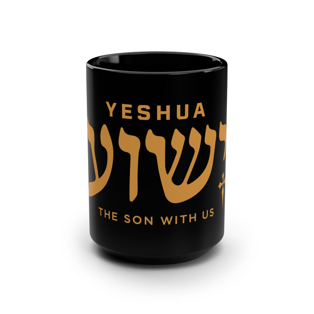 Yeshua - The Son With Us Black 15oz Coffee Mug