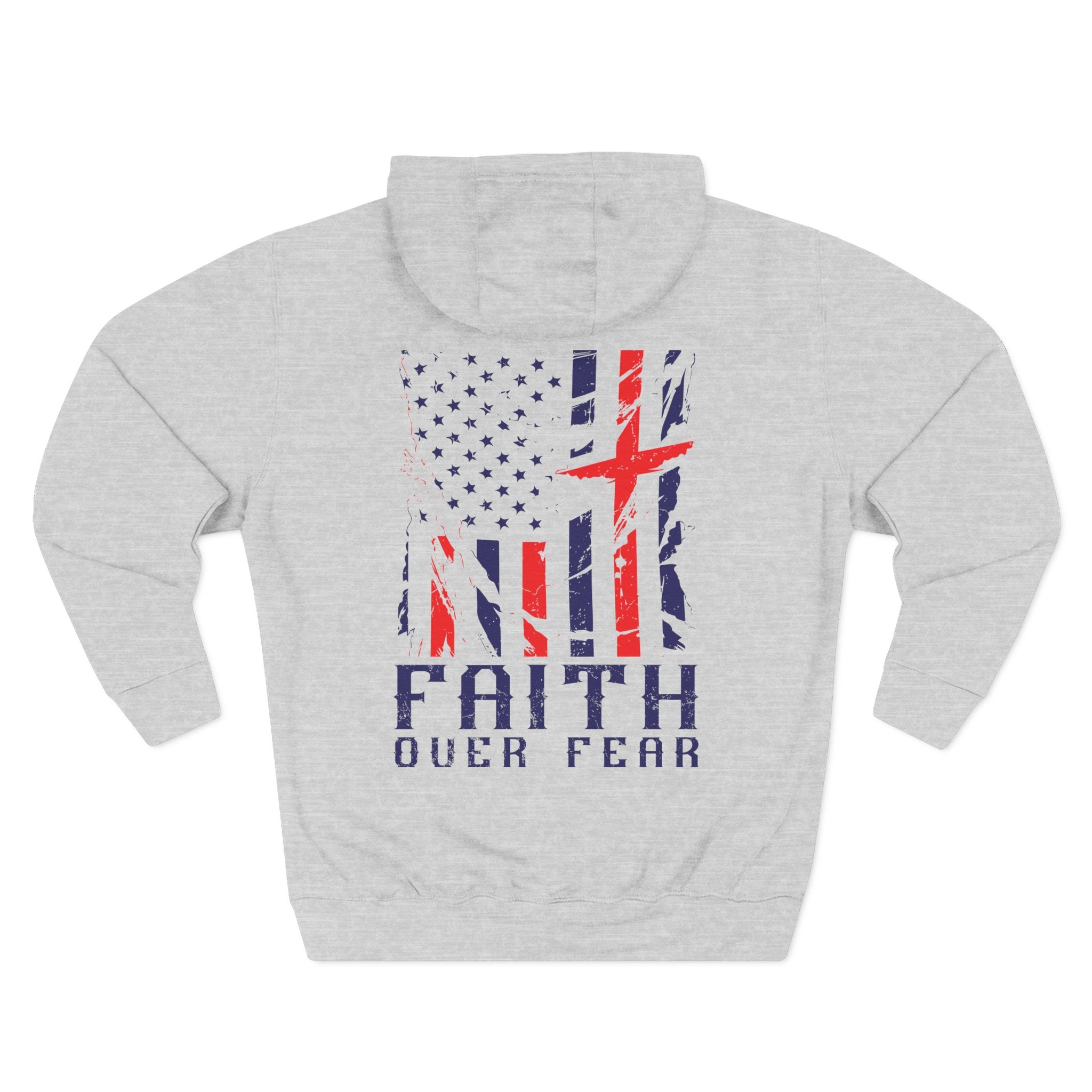 Faith Over Fear Distressed Flag Full Color Hoodie