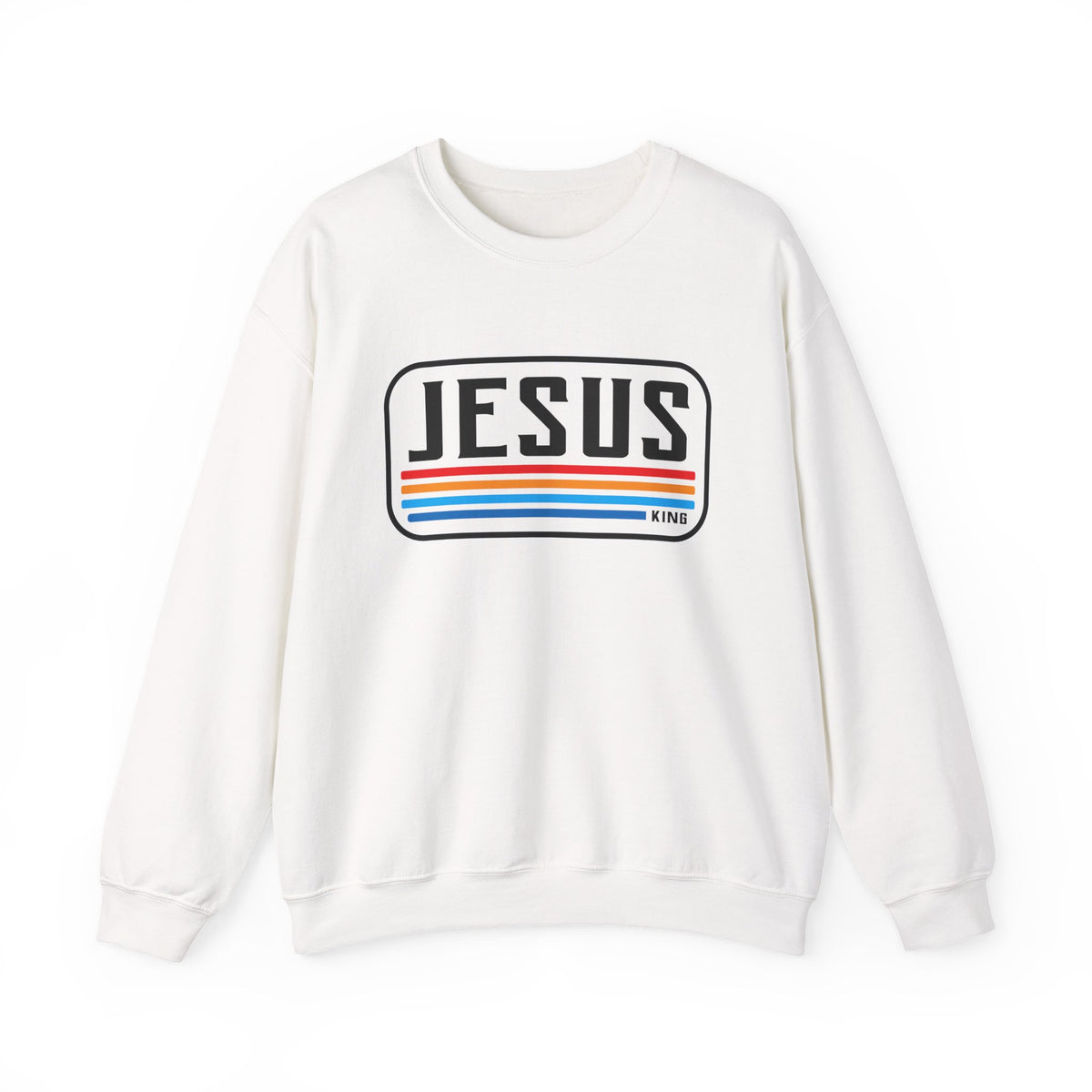 Jesus King Retro Stripe Premium Sweatshirt
