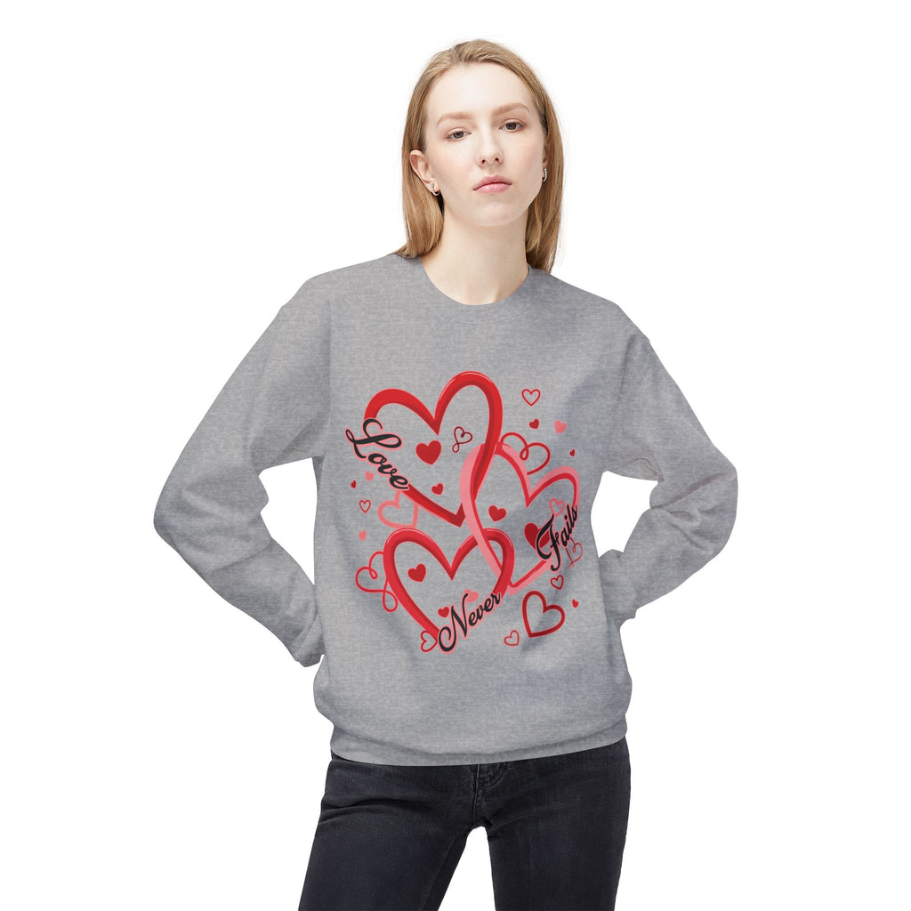 Love Never Fails Valentine's Day Sweatshirt