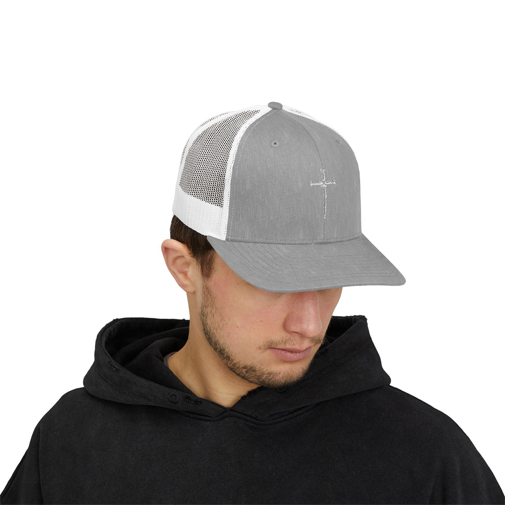 White Anchor Cross  Snapback Hat