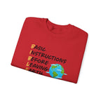 Basic Instructions Before Leaving Earth Sweatshirt