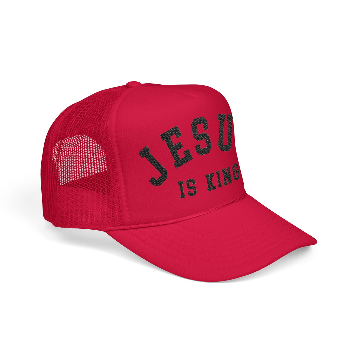 JESUS IS KING Embroidered Foam Rope Hat