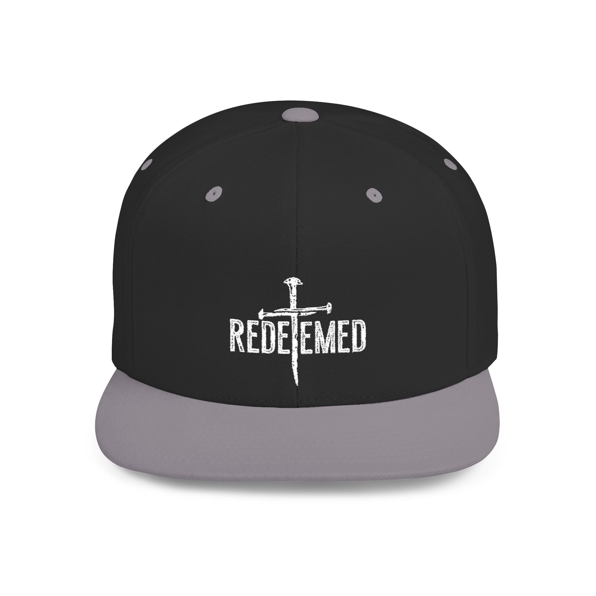Redeemed Cross Flat Bill Snapback Hat