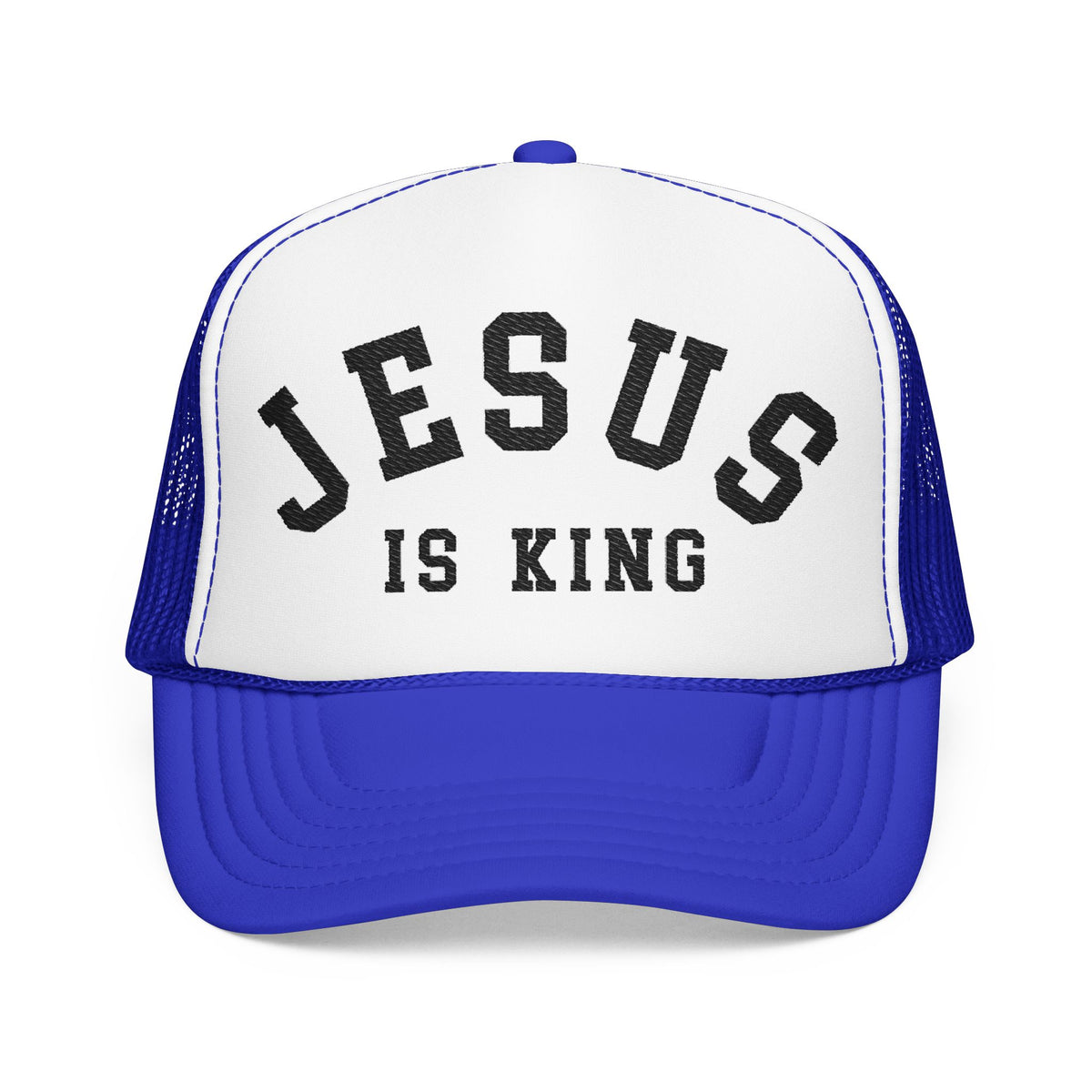 JESUS IS KING Embroidered Foam Rope Hat