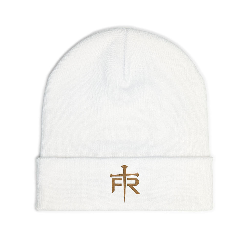 Forged Remnant Nail Cross Monogram Embroidered Beanie