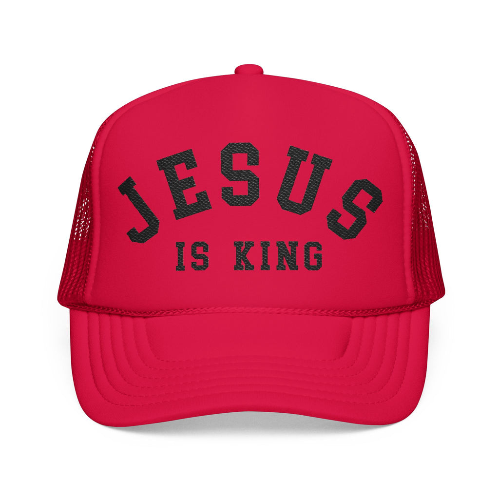 JESUS IS KING Embroidered Foam Rope Hat