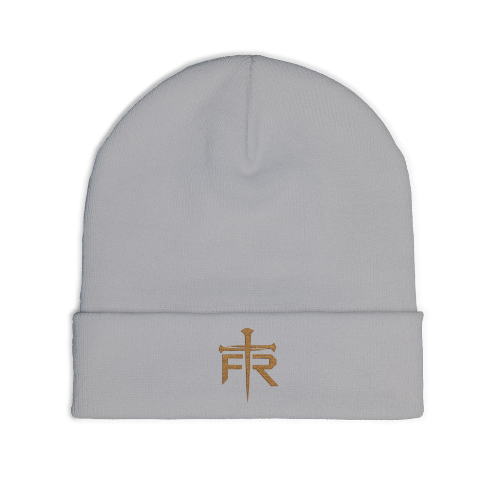 Forged Remnant Nail Cross Monogram Embroidered Beanie