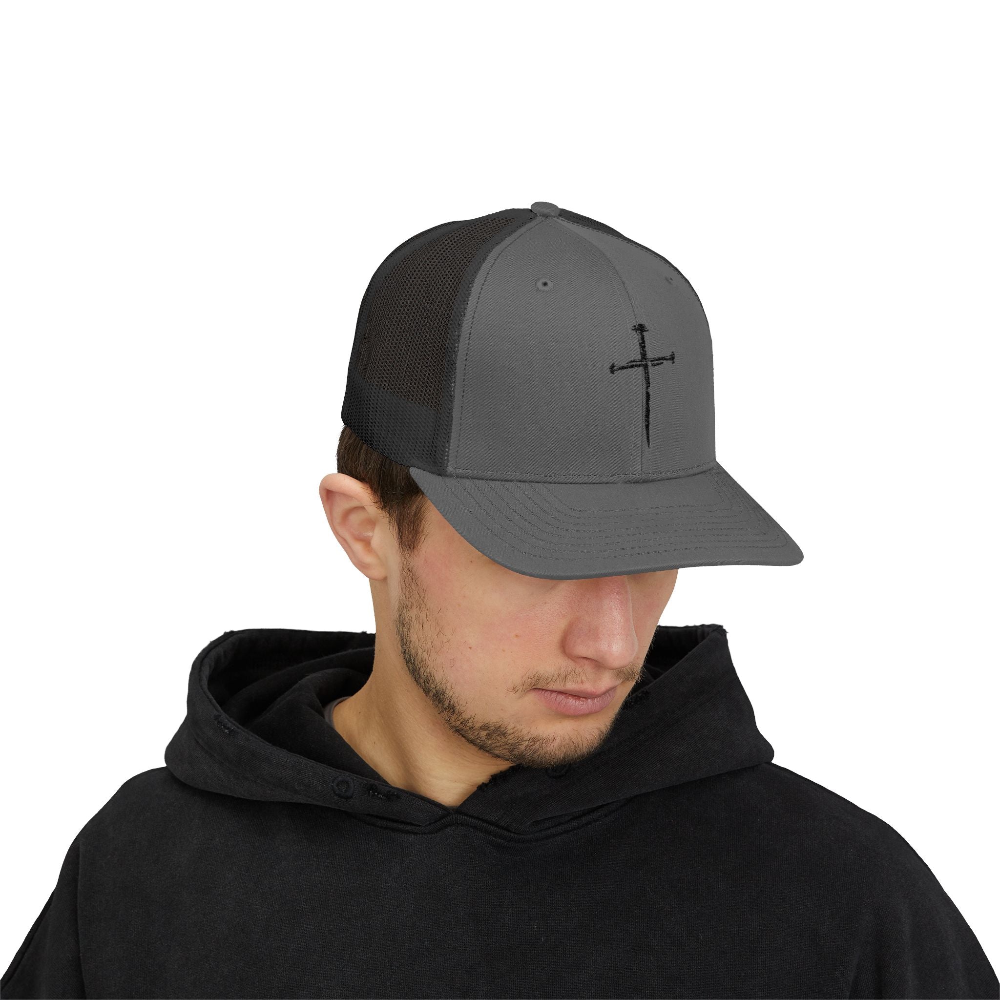 Nail Cross Snapback Trucker Hat