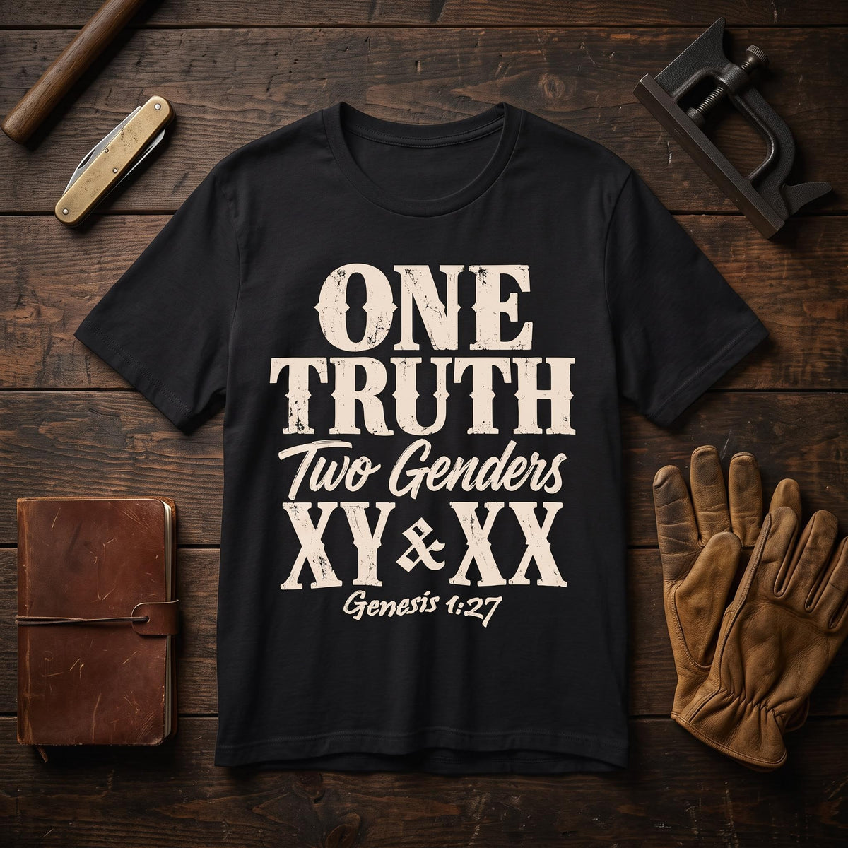 One Truth, Two Genders T-Shirt — Genesis 1:27