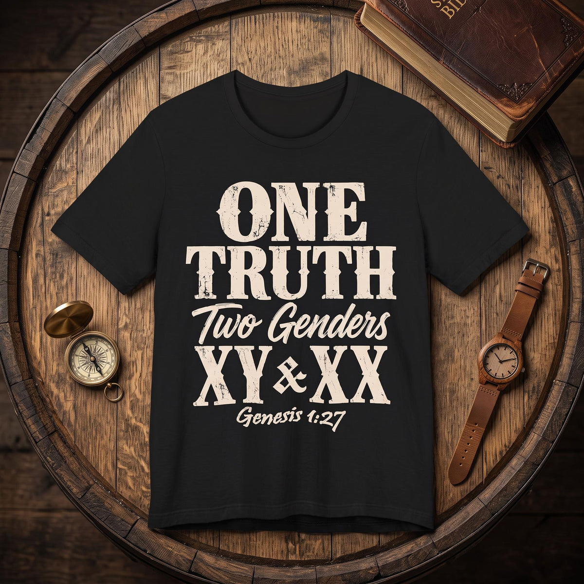 One Truth, Two Genders T-Shirt — Genesis 1:27
