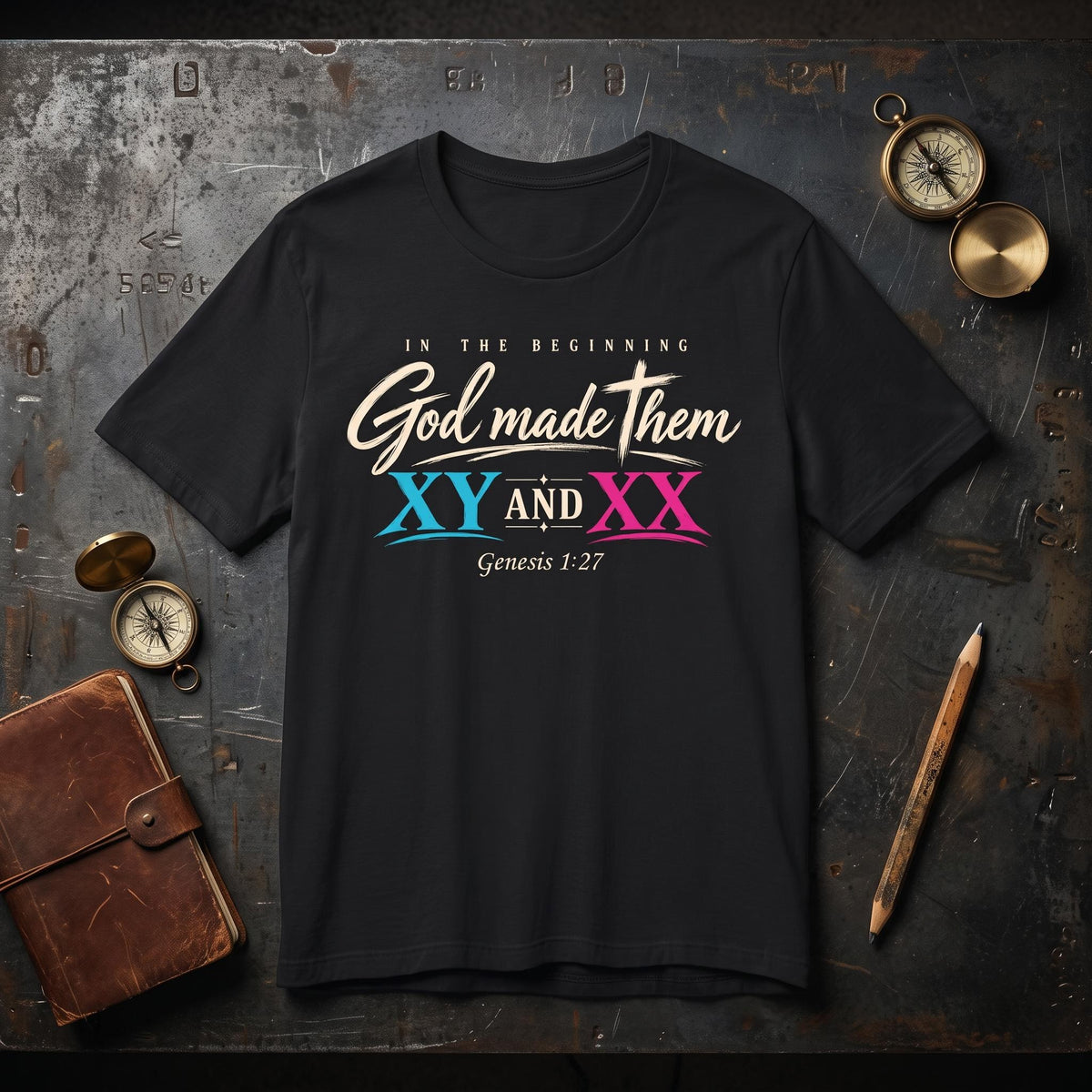 "God Made Them XY And XX" Women's T-Shirt — Genesis 1:27