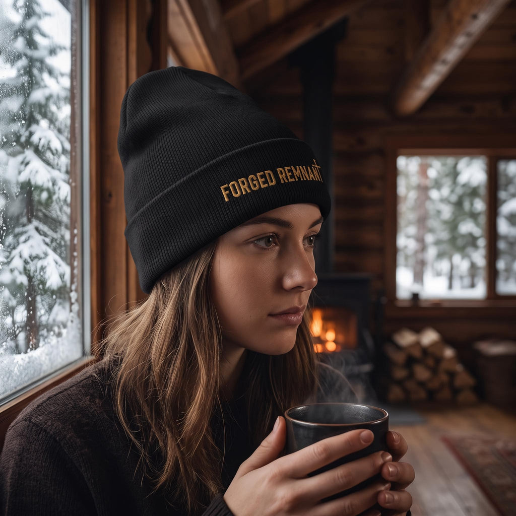 Forged Remnant Beanie — Classic Black Knit Hat