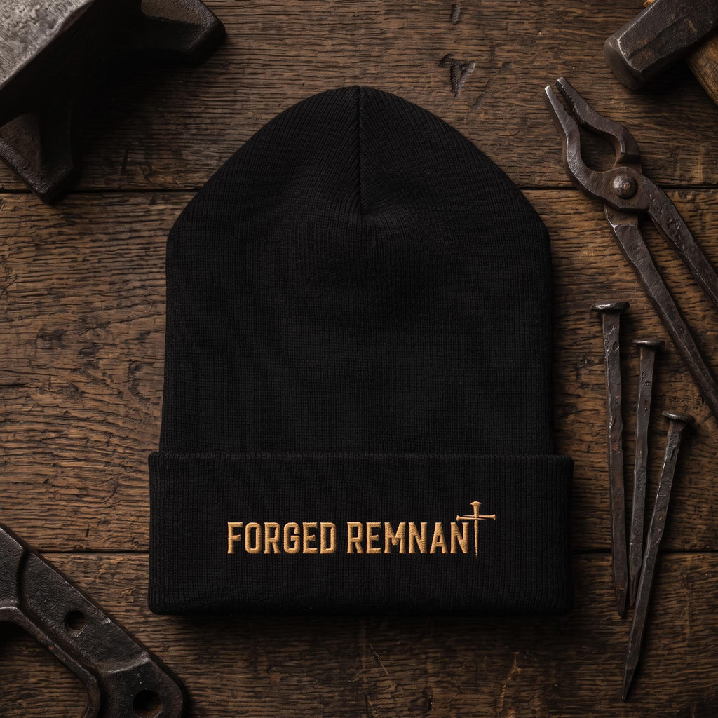 Forged Remnant Beanie — Classic Black Knit Hat