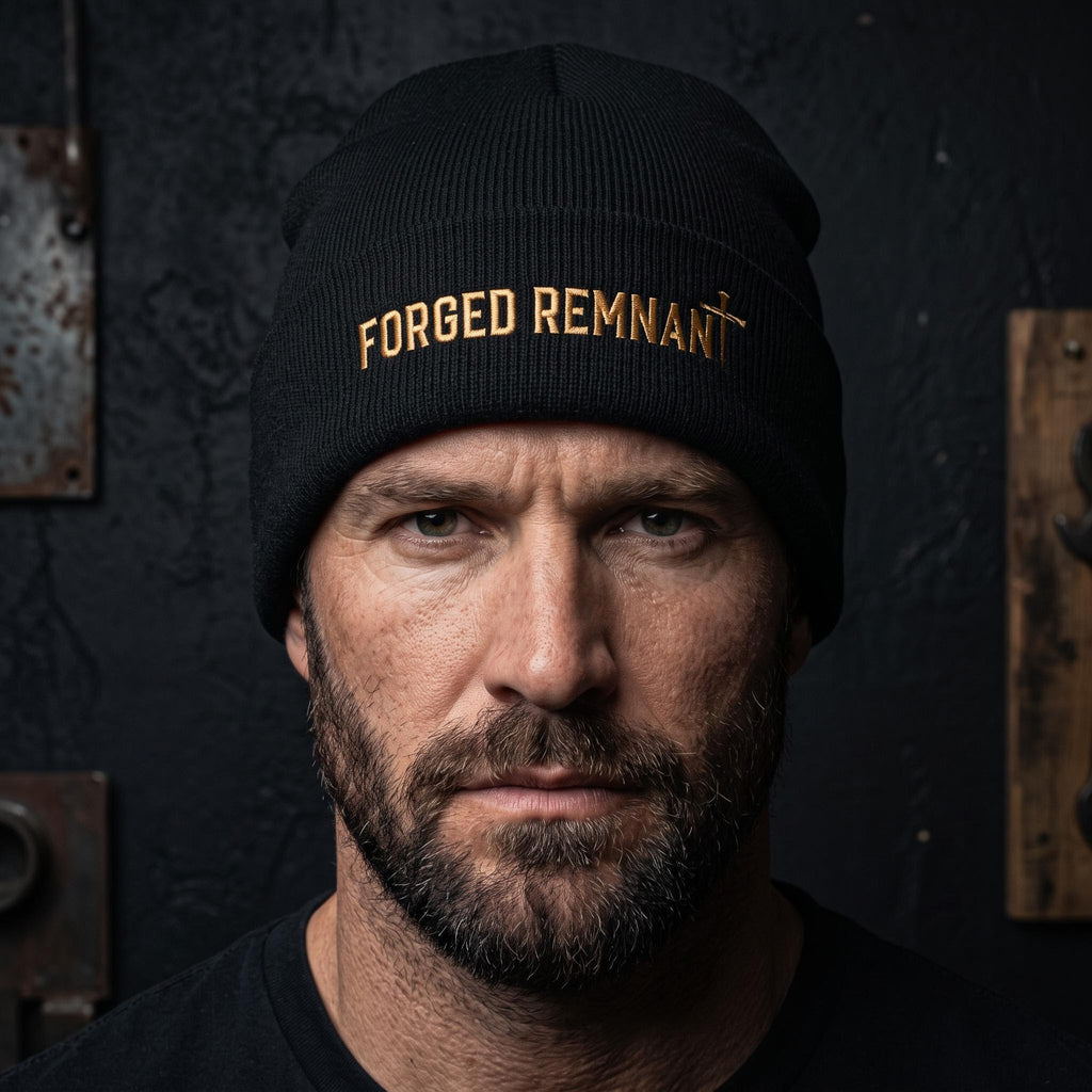Forged Remnant Beanie — Classic Black Knit Hat