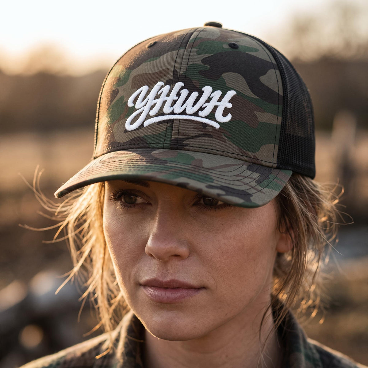 YHWH Camo Snapback Hat