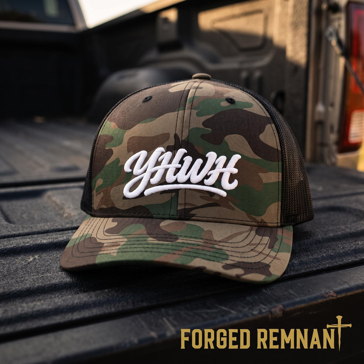 YHWH Camo Snapback Hat