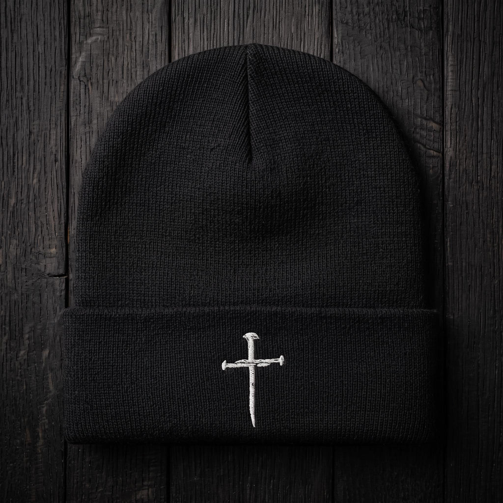 Free Embroidered Cross Knit Beanie