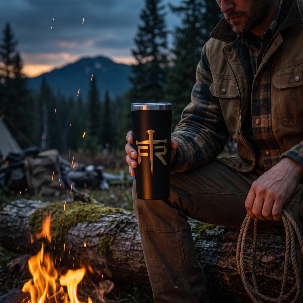 Forged Remnant Nail Cross Monogram Tumbler