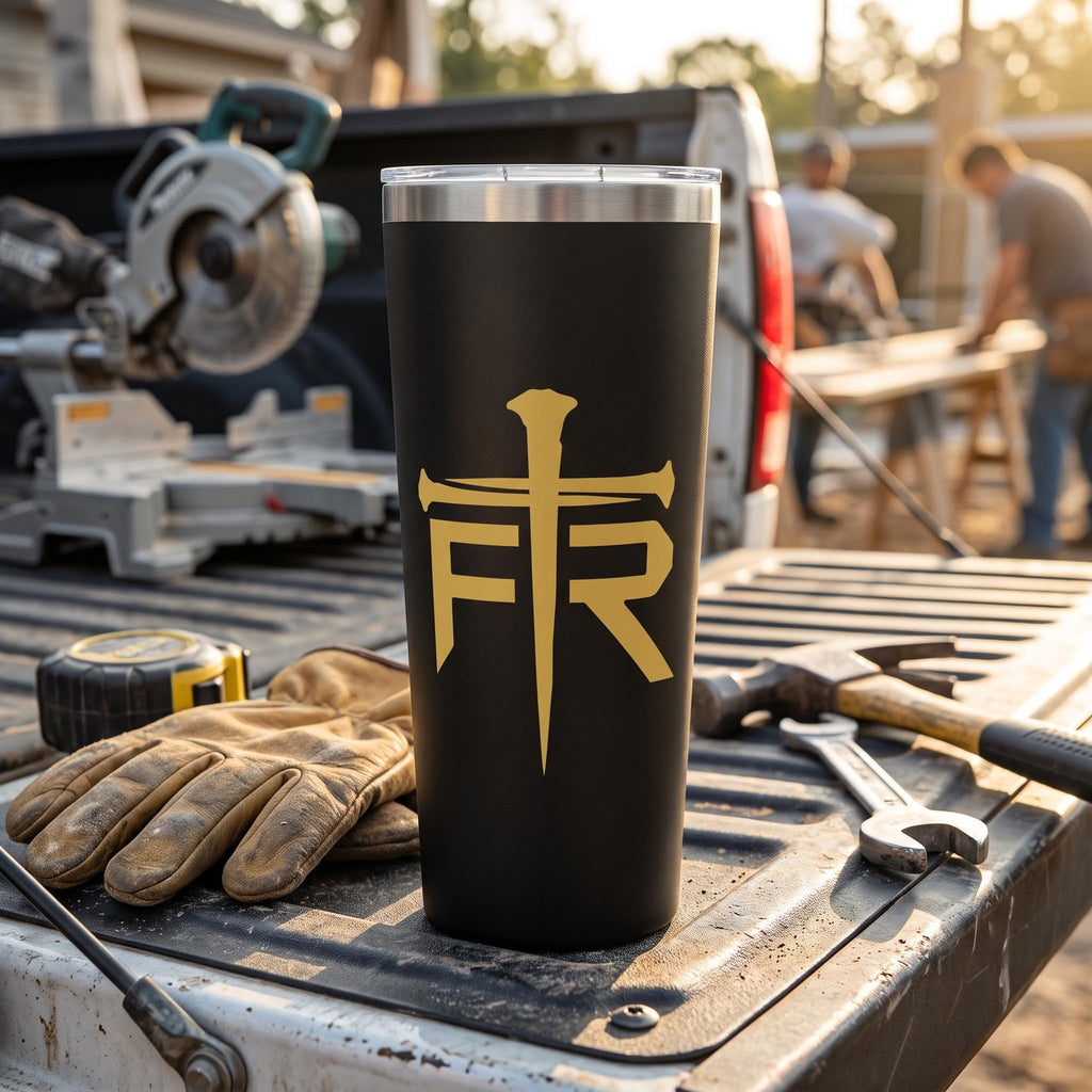 Forged Remnant Nail Cross Monogram Tumbler