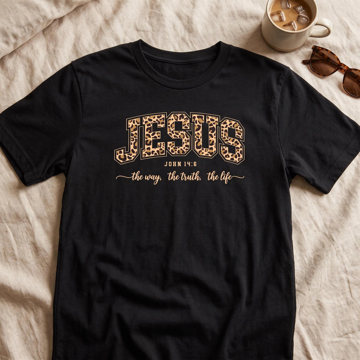 Jesus Leopard Print Premium Women's Tee