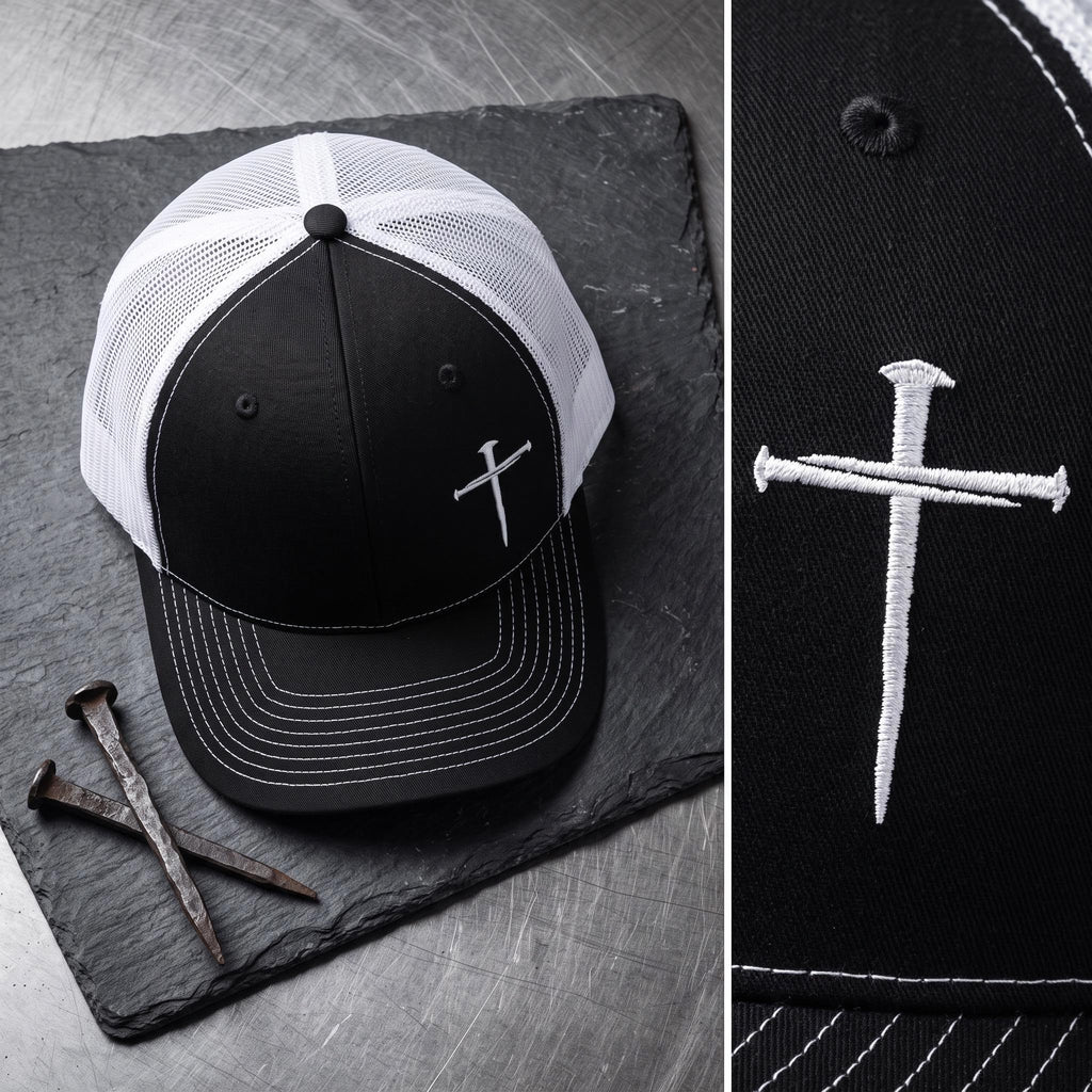 Nail Cross Embroidered Richardson 112 Snapback Hat