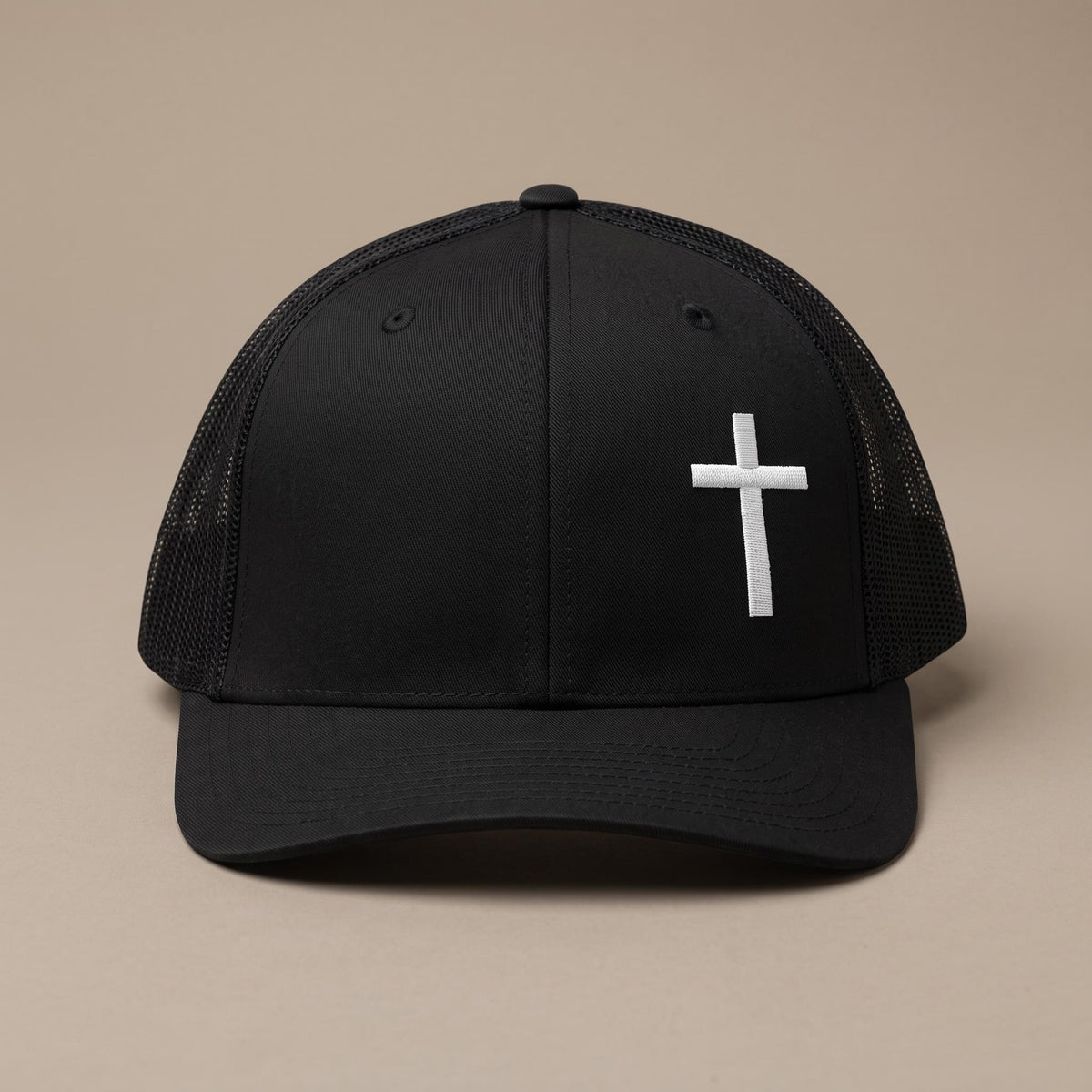 White Cross Embroidered Richardson 112 Snapback Hat