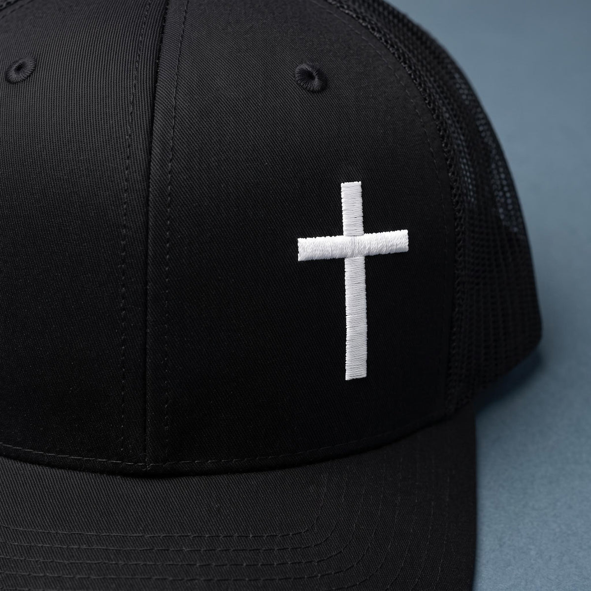 White Cross Embroidered Richardson 112 Snapback Hat