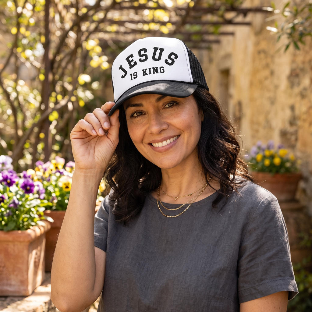 JESUS IS KING Embroidered Foam Rope Hat